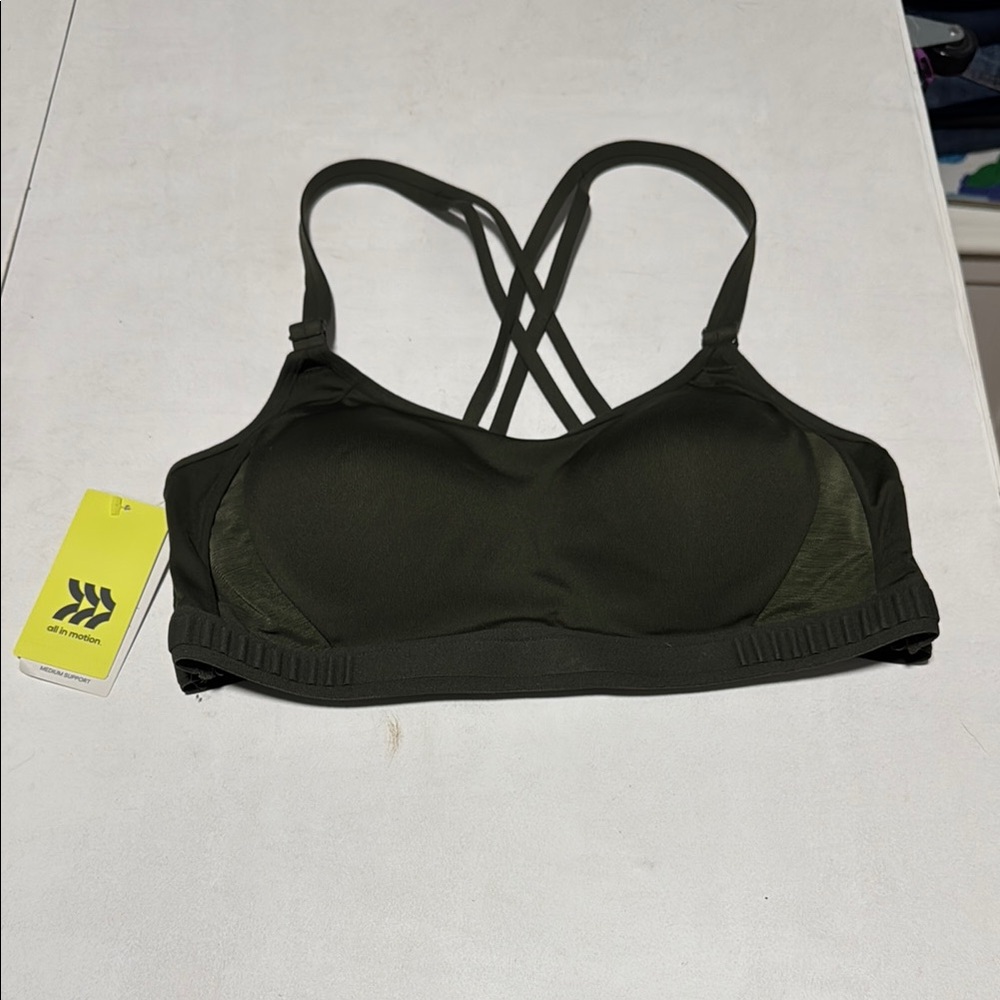 Olive Green Sports Bra